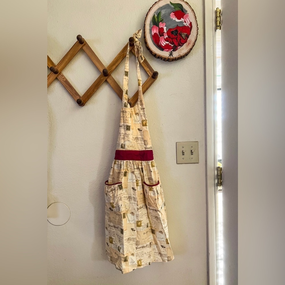 Vintage handmade postcard apron